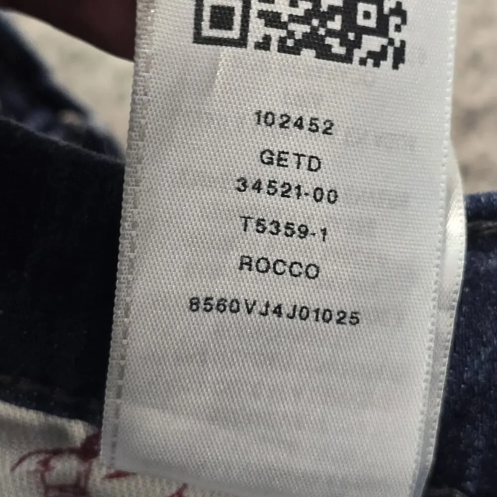 True Religion Rocco Skinny Jeans Mens 40x33 Blue Denim Classic Horseshoe EUC